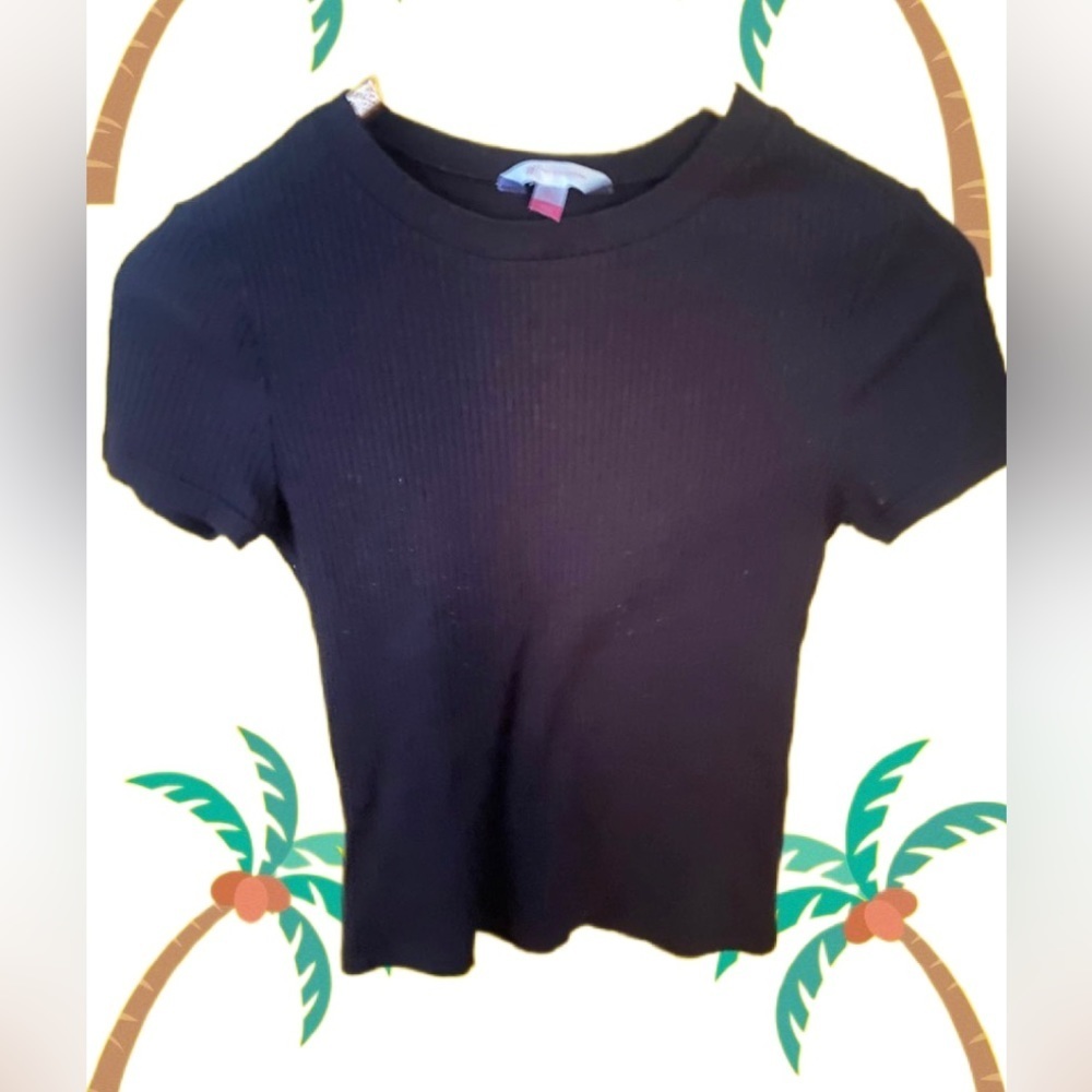 No Boundaries Black Ribbed Cropped Shirt